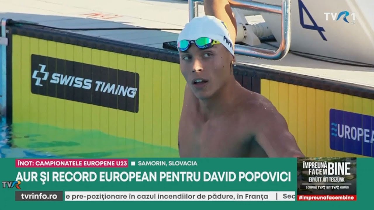 David Popovici – AUR şi record european la CE de Înot 2025, în proba de 100 m. Felicitări!