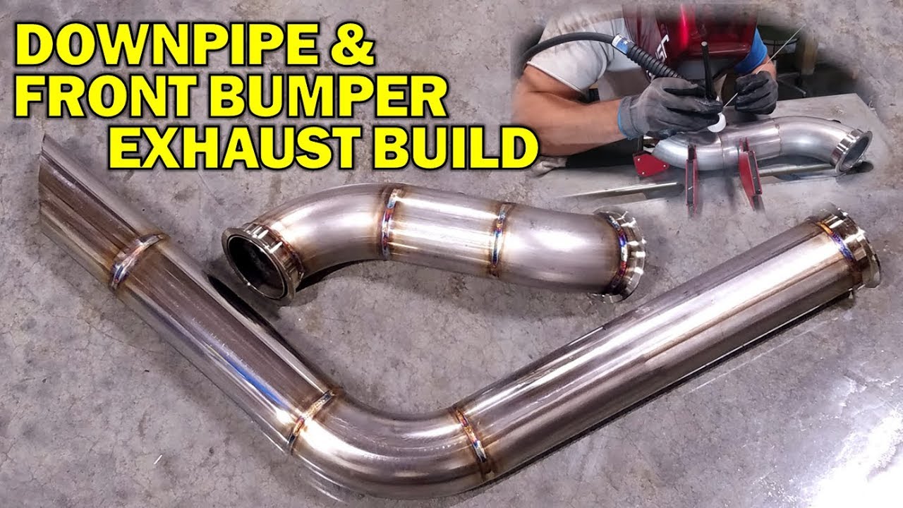 Building Front Bumper Exhaust and Downpipe - Turbo Mustang