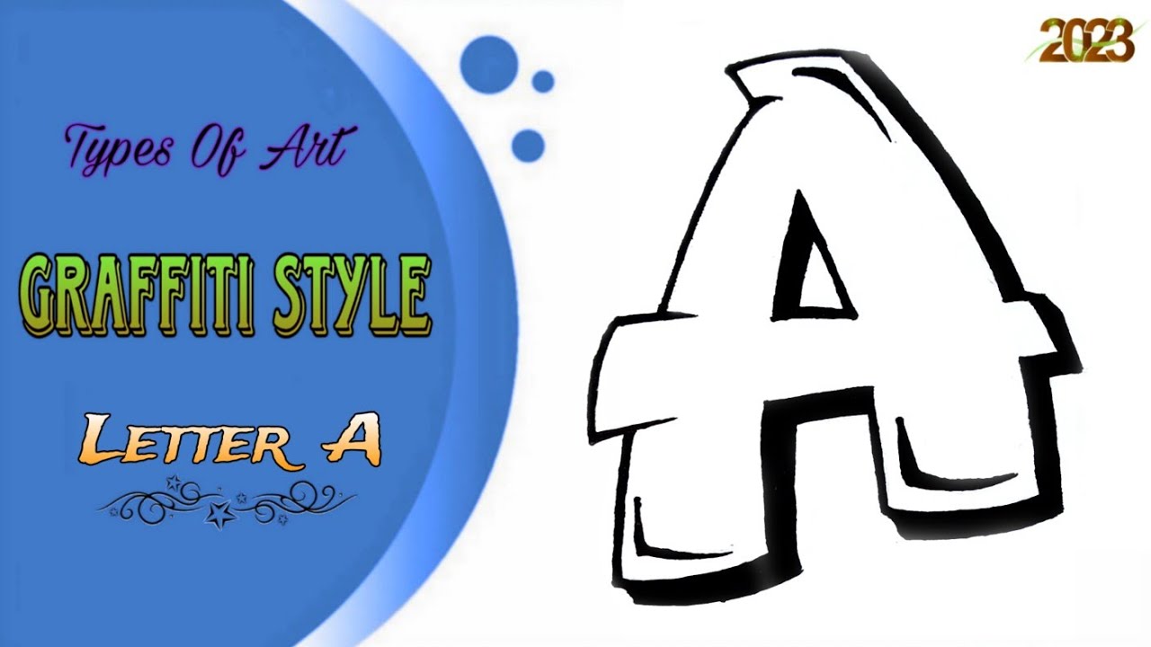 How To Draw The Graffiti Style Letter A -_ Easy Step For Beginners- Step By Step @SouvikArtWorlds