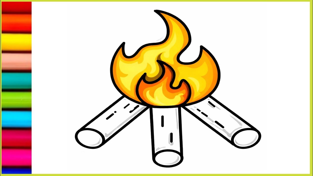 How to draw a Holika dahan🔥Easy Holika dahan special drawing step by step