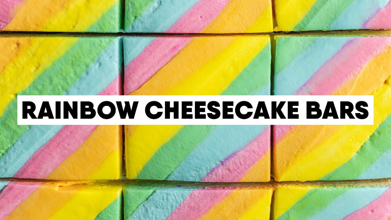 Rainbow Cheesecake Bars - The Scran Line