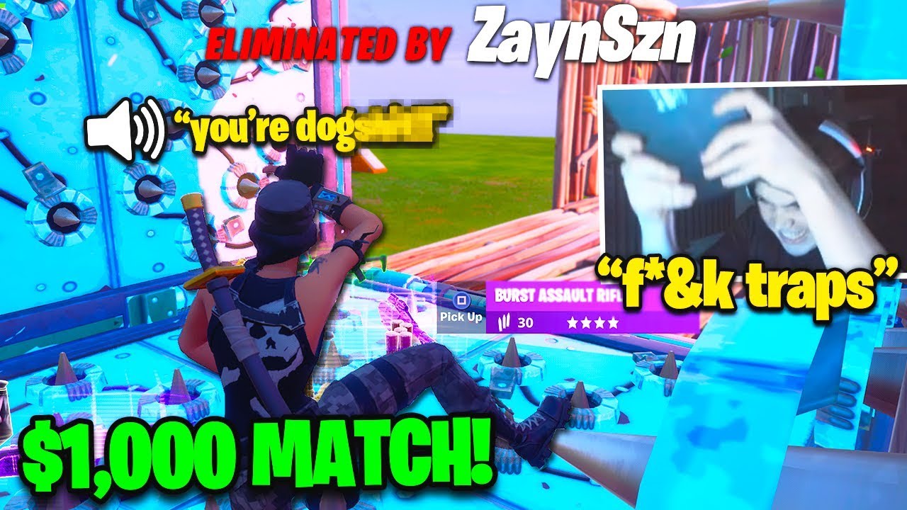 MONGRAAL *MAX RAGE* after LOSING $1000 vs ZAYNSZN in 1v1 WAGER! (Fortnite Chapter 2)