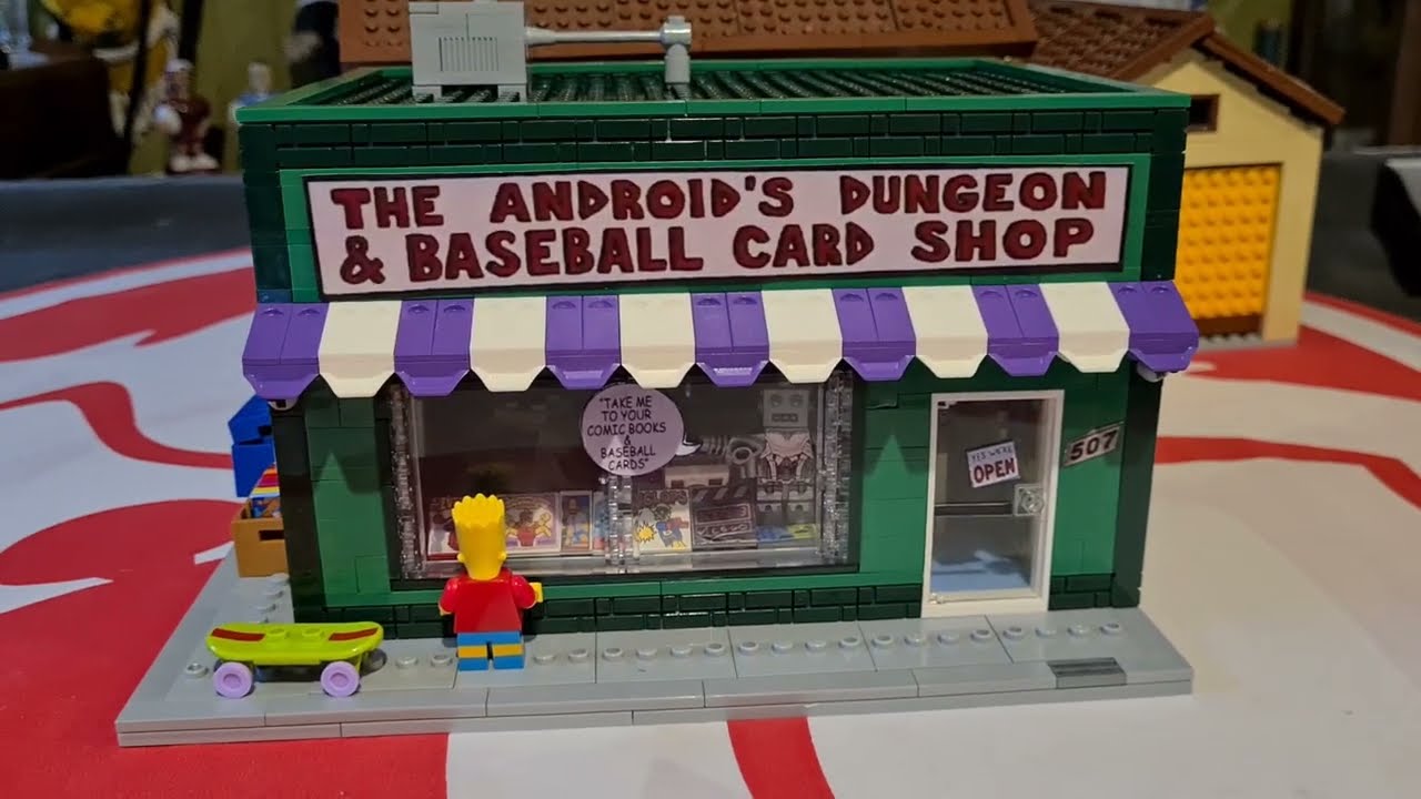 The Simpsons Android's dungeon and baseball card comic shop MOC LEGO set