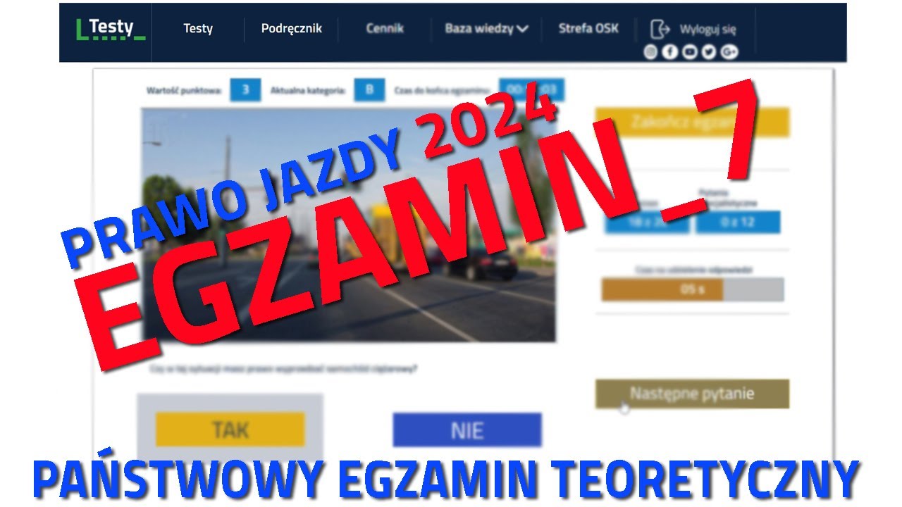 ✅❌Cały egzamin na prawo jazdy 2024❌✅ część 7 / 2024 kategoria B