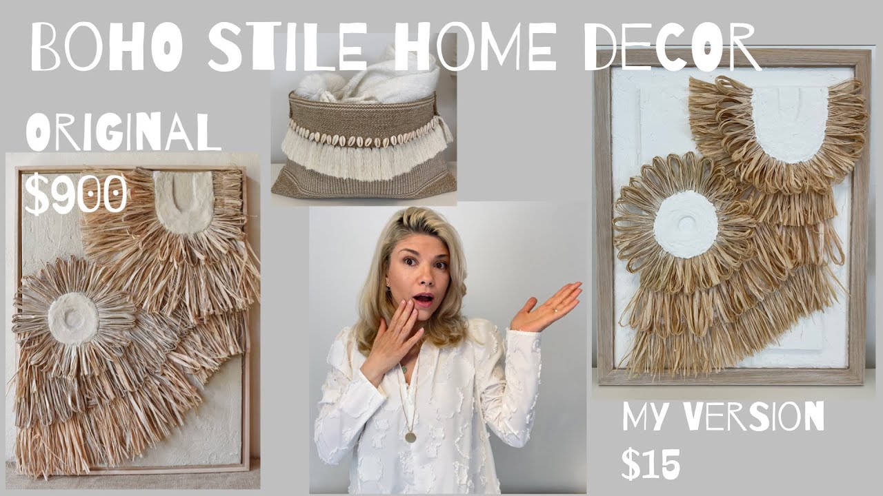 Boho DIY Home Decor/ Wall Art and Throw Rug Storage Basket with macrame & seashells
