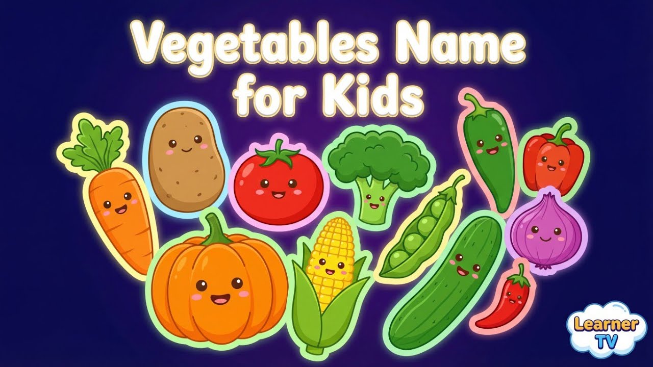 Learn  Vegetables for Kids | Fun Cartoon Animation & Autism-Friendly Learning