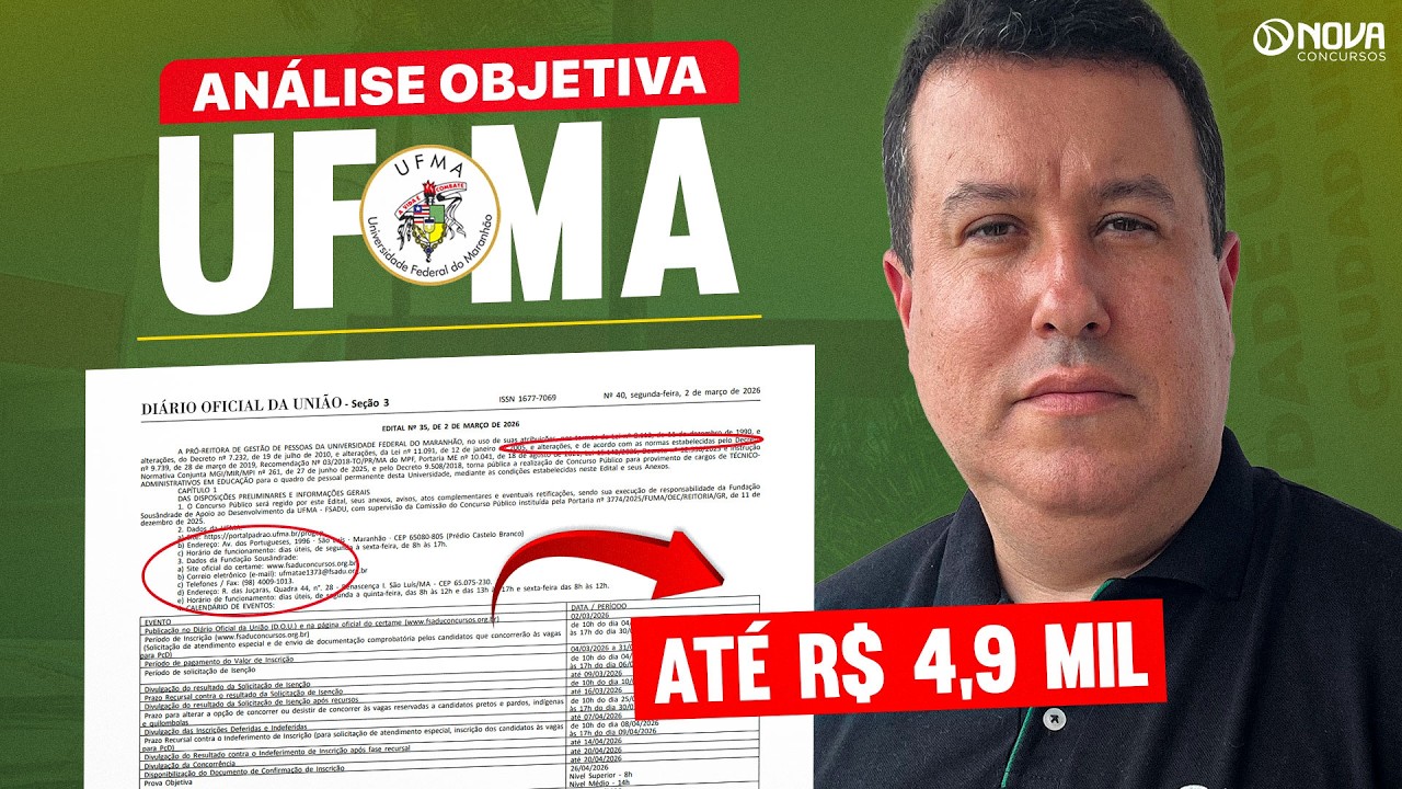 CONCURSO UFMA 2026 | An&aacute;lise Completa do Edital e Como Estudar! 🚨
