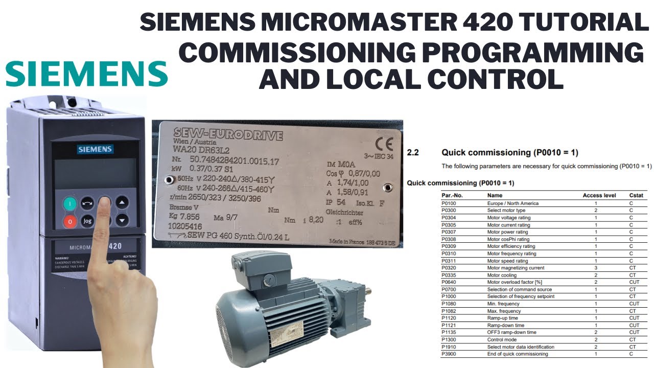 Siemens micromaster 420 настройка параметров локальное управление