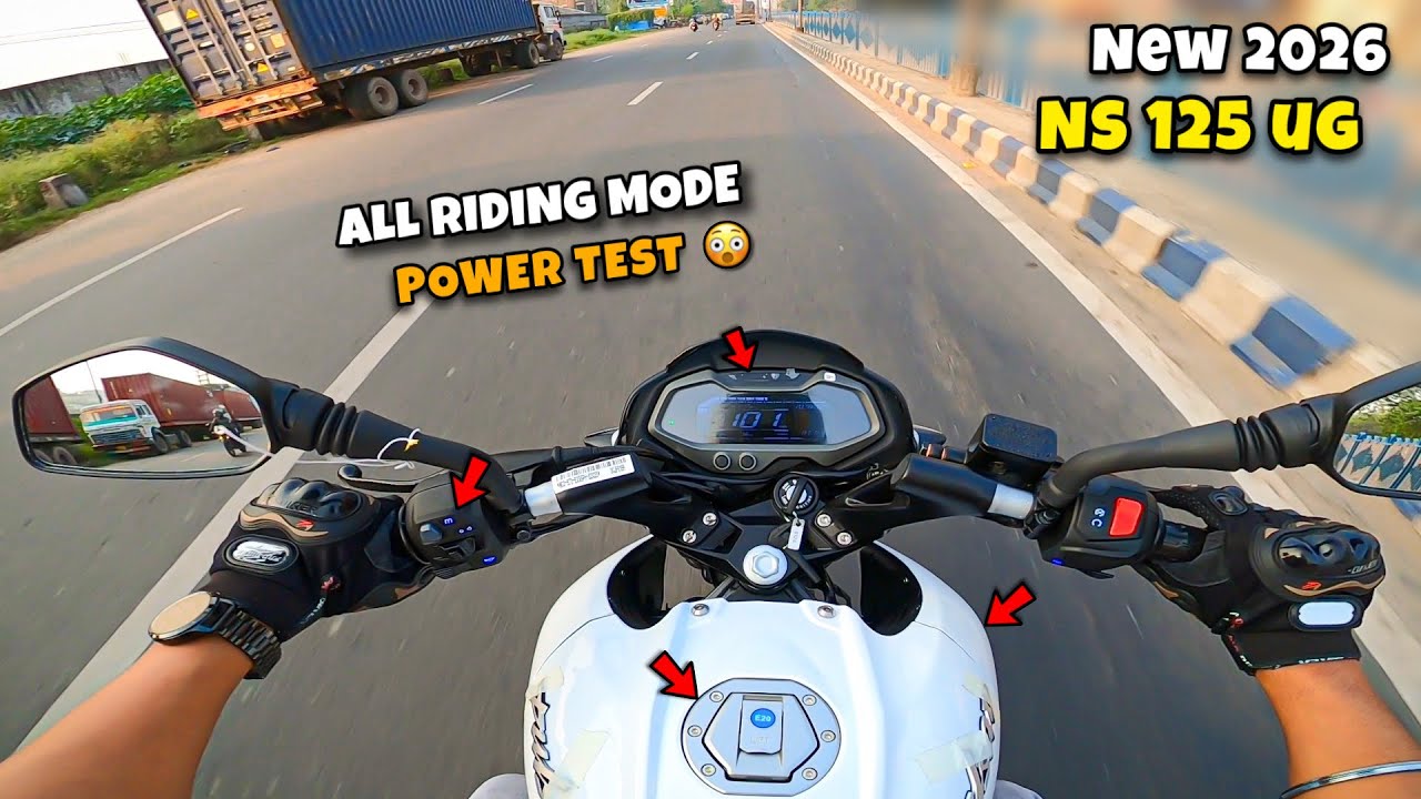 2025 Bajaj NS 125 UG White New Model RIDE REVIEW - On Road Price Riding Mode Test | newns125white
