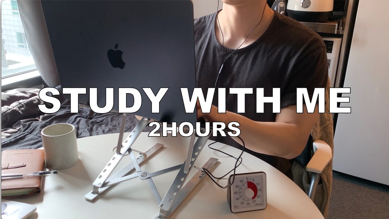 STUDY WITH ME | 2 HOURS | POMODORO(50/10) | NO MUSIC , REAL BACKGROUND NOISE