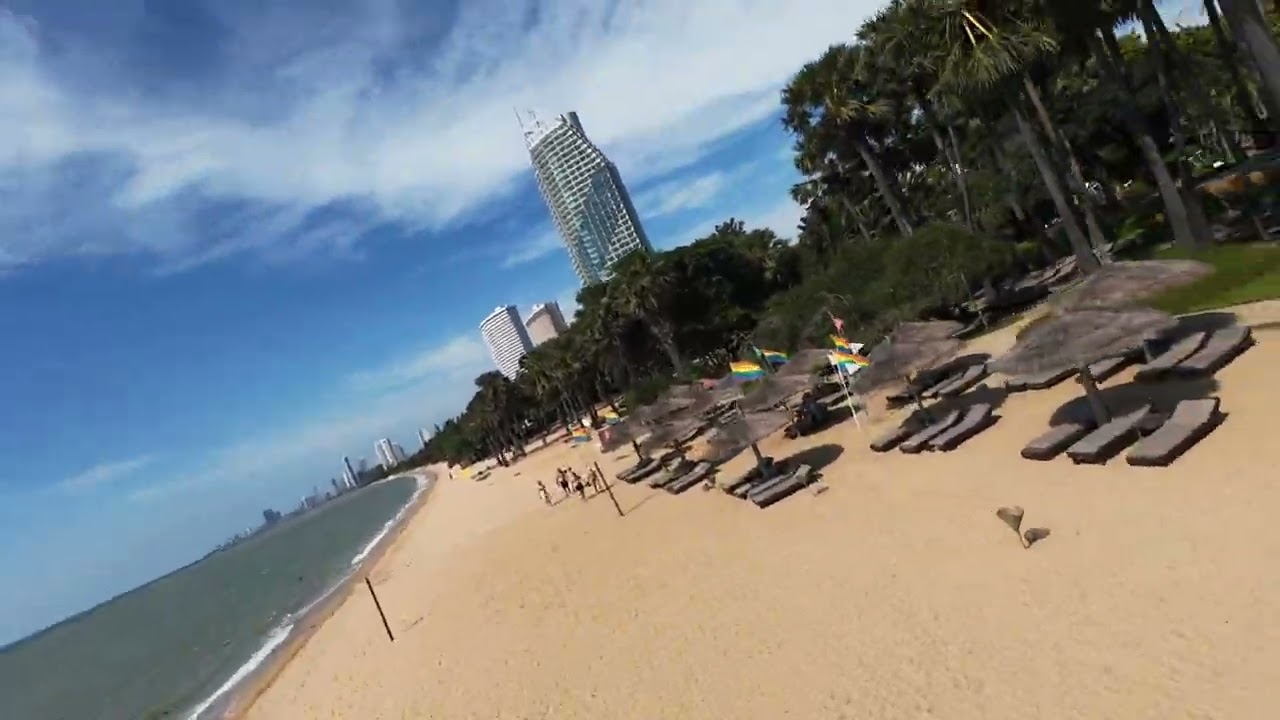 Botany Beach Pattaya. Ocean Marina Yacht Club. FPV Dron.