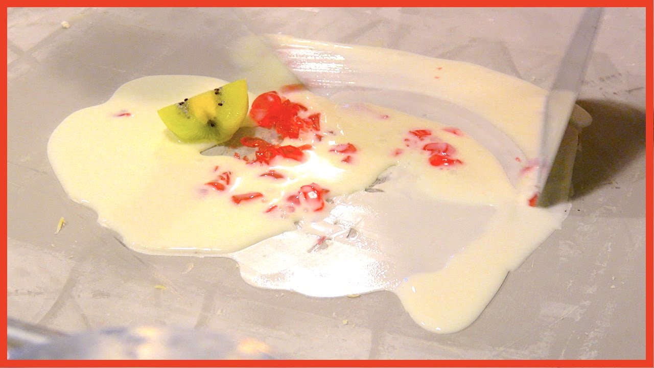 RED Dragon Ball with Kiwifruit - Ice Cream Roll | Street Food Dessert