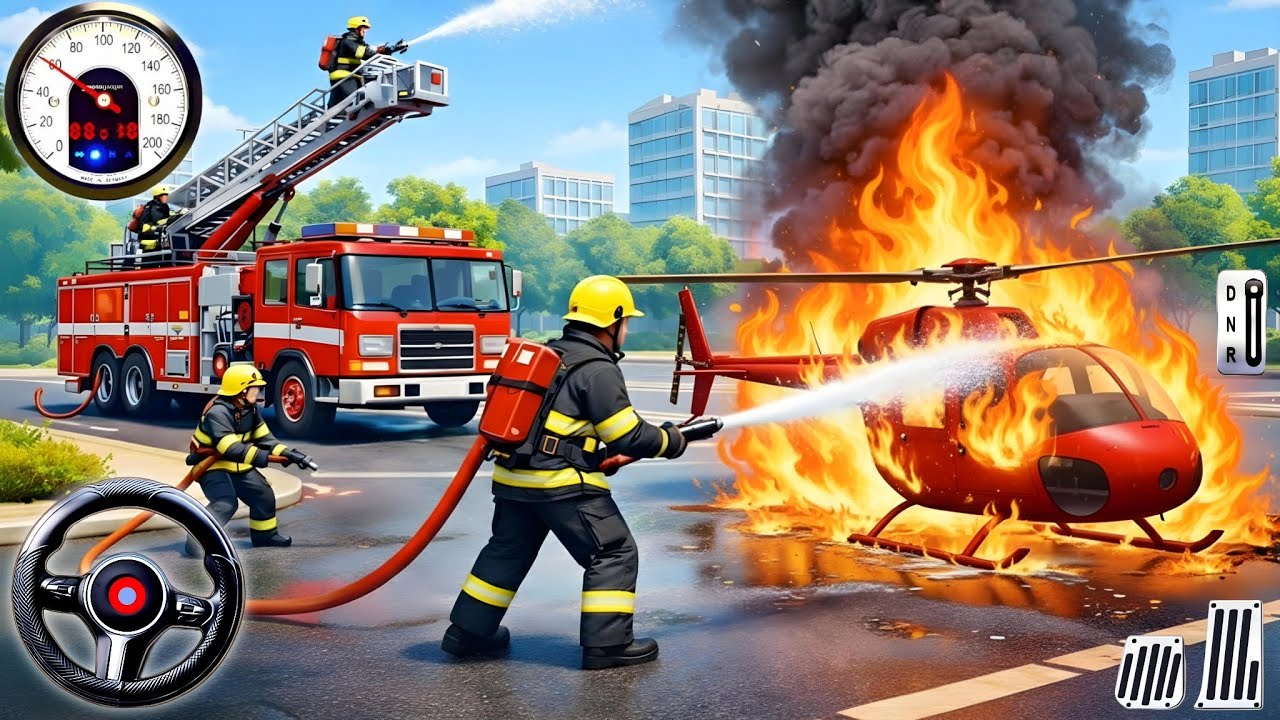 Fire Truck City Rescue Simulator - 911 US Emergency Fire Truck Driving 3D 2025 - Android Gameplay