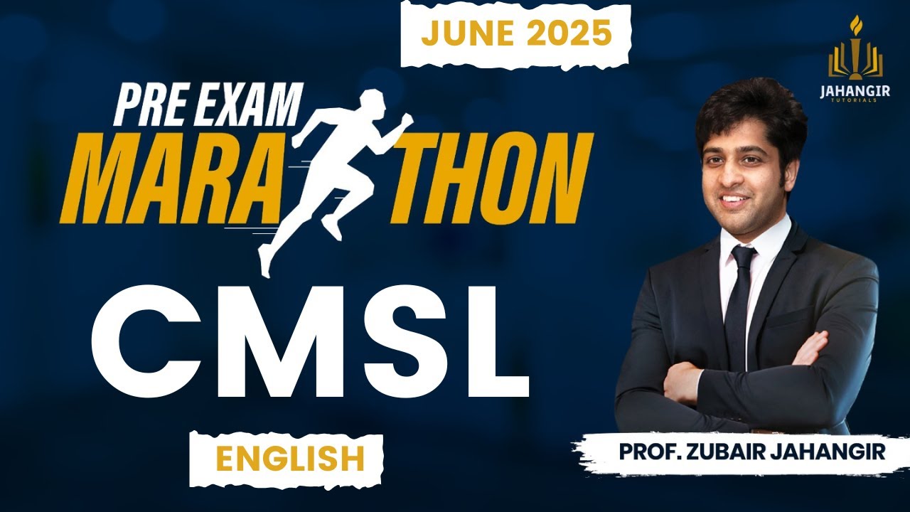 🔥 CMSLPre Exam Marathon | CS Executive 💼 |  New Syllabus 📘 | In English | Prof. Zubair Jahangir 🚀📚