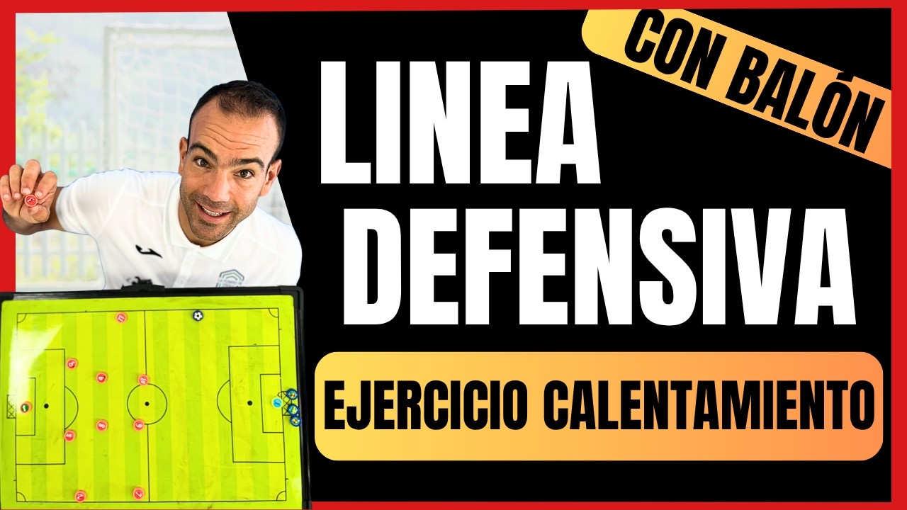 Cómo trabajar la LINEA DEFENSIVA-Ejercicio de CALENTAMIENTO en FÚTBOL!