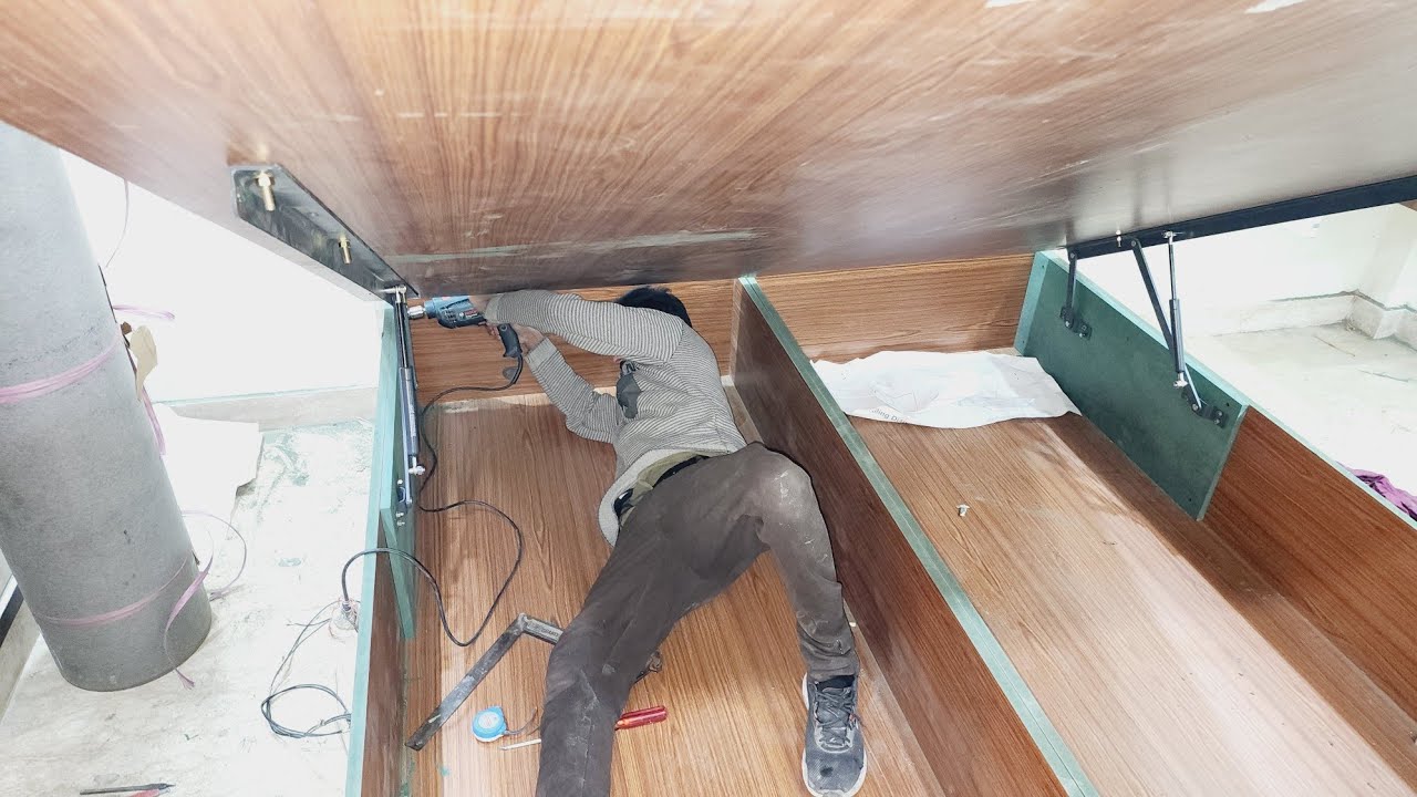 Hydraulic Shocker Box Bed में! चाली कैसे लगाते हैं! Ebco 150 KG Hydraulic Fitting in Bed Half chachi