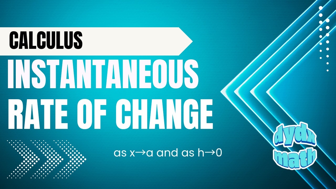 Calculus - Instantaneous Rate of Change Process explained