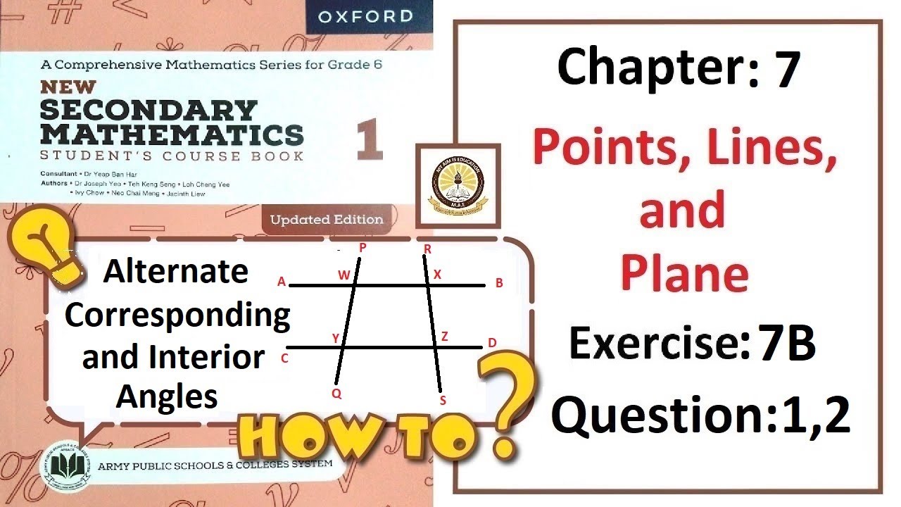 Exercise 7B Question 1, and 2 (Geometry) – Math Class 6 Army Public School (APS).