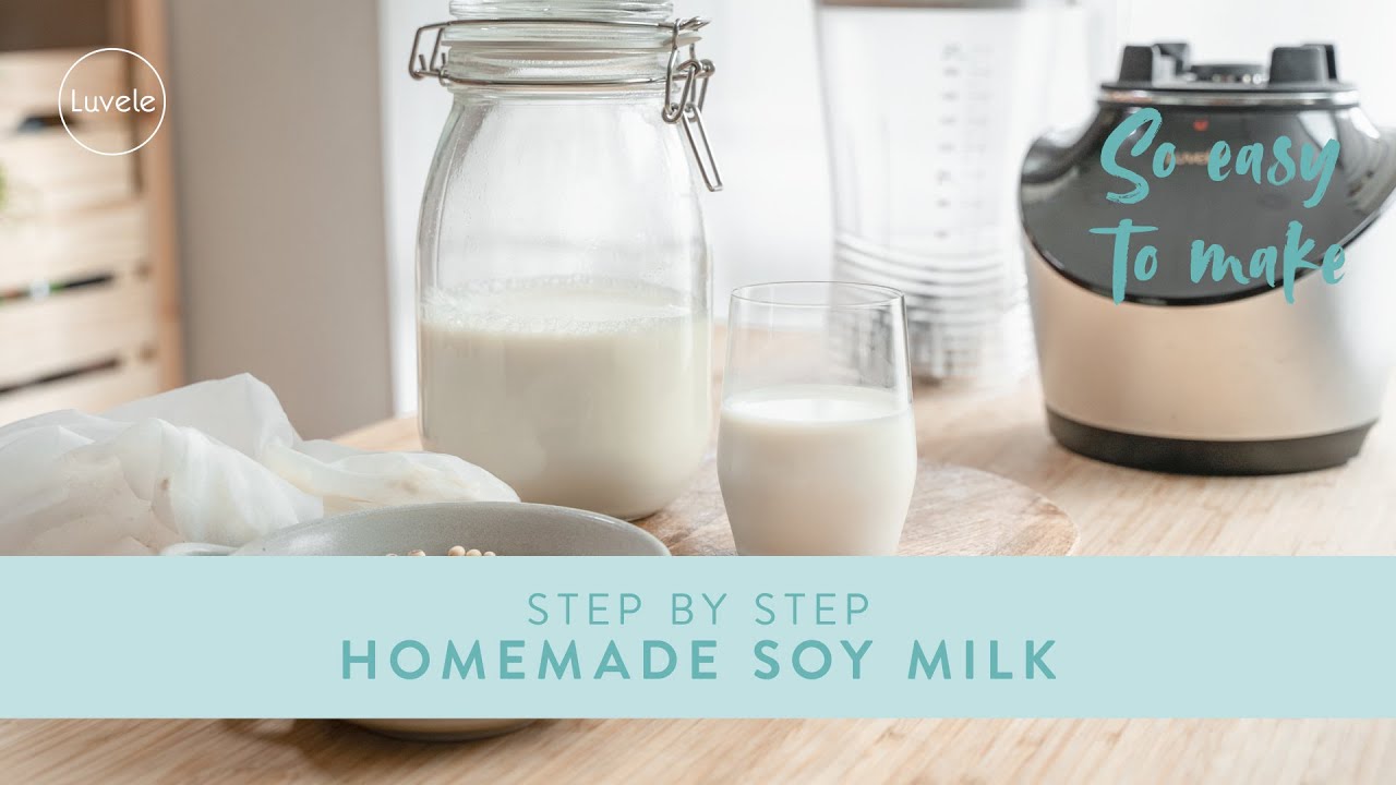 Step by step HOMEMADE SOY MILK with a blender