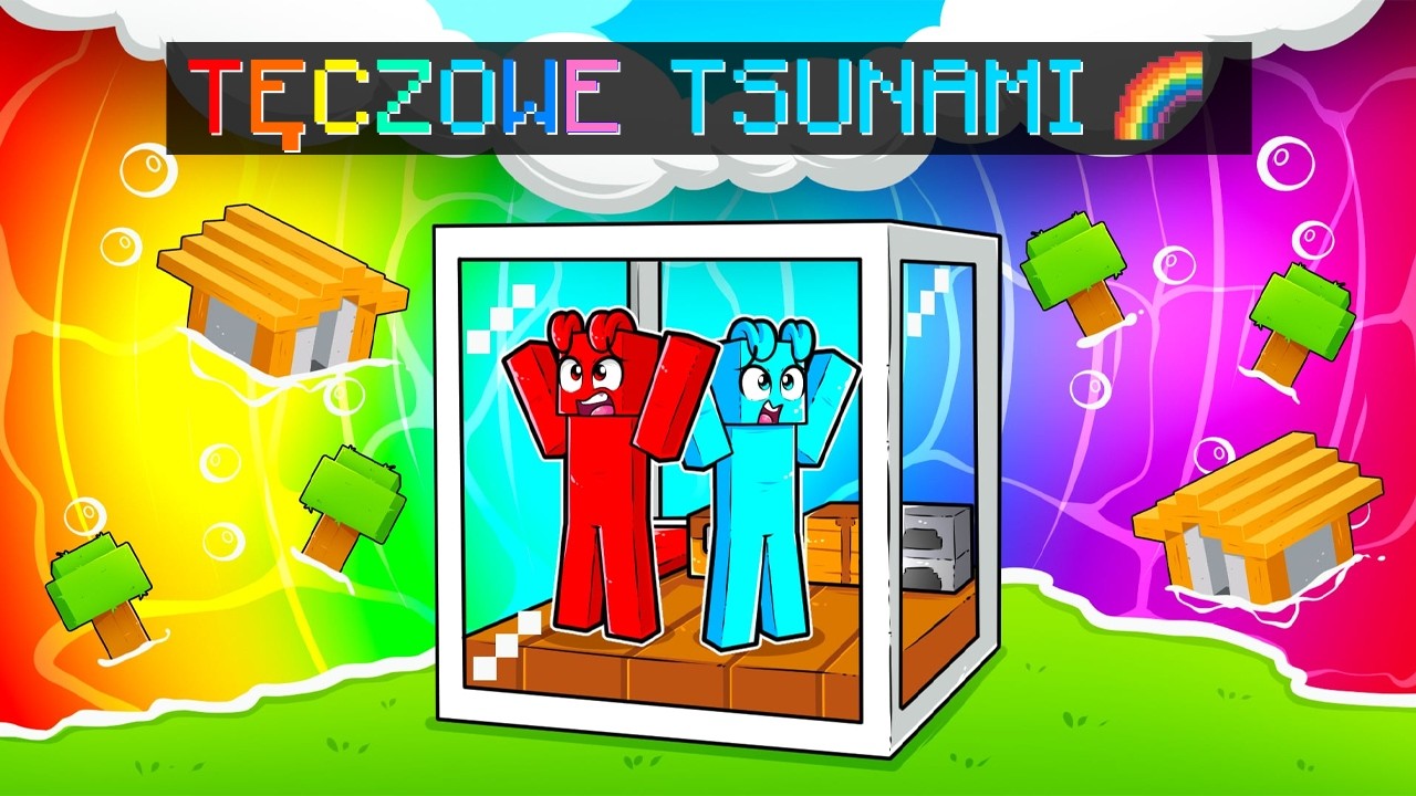 TĘCZOWE TSUNAMI vs TAJNA BAZA w Minecraft!