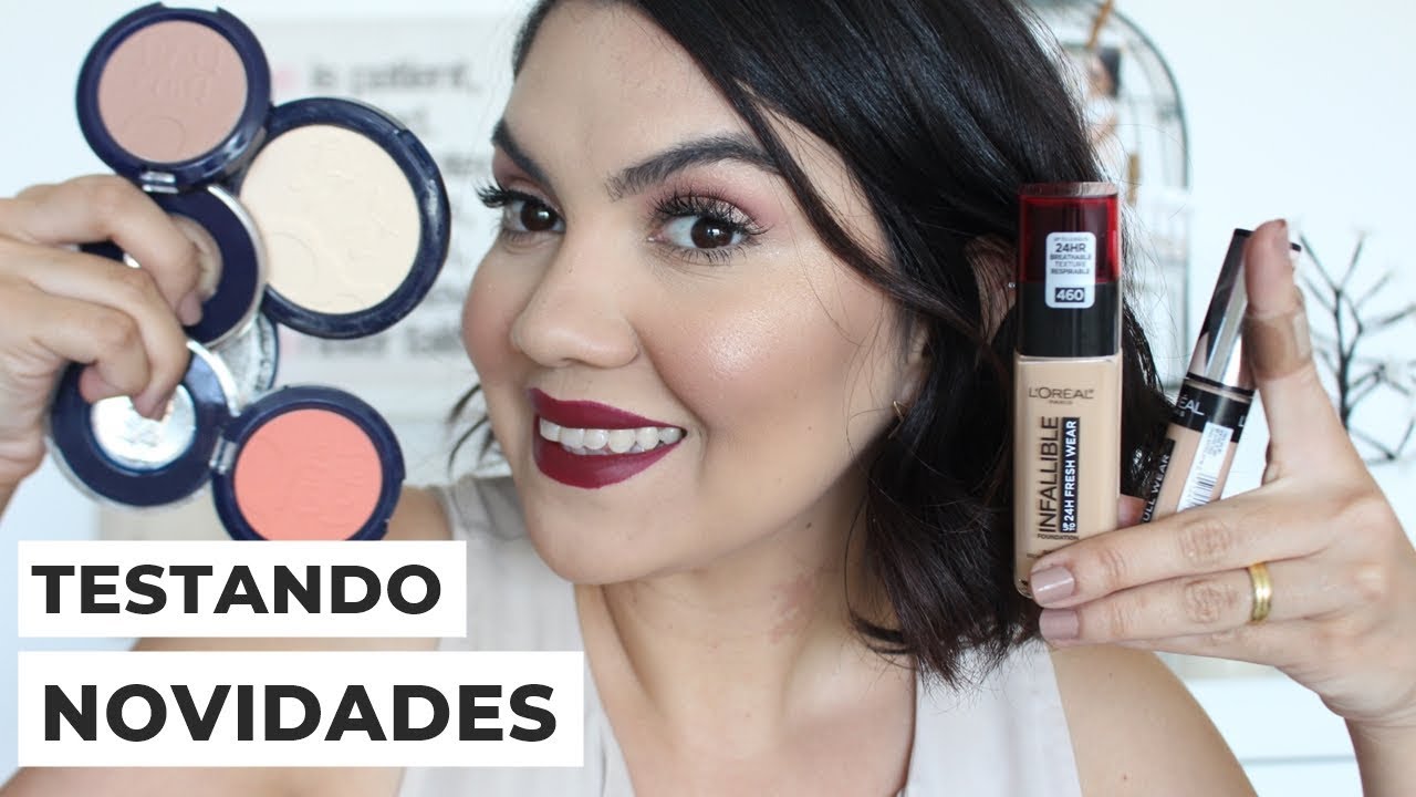 Testando Novidades - Nova Base Infallible, Corretivo, Pó, Contorno Bruna Tavares e Mais