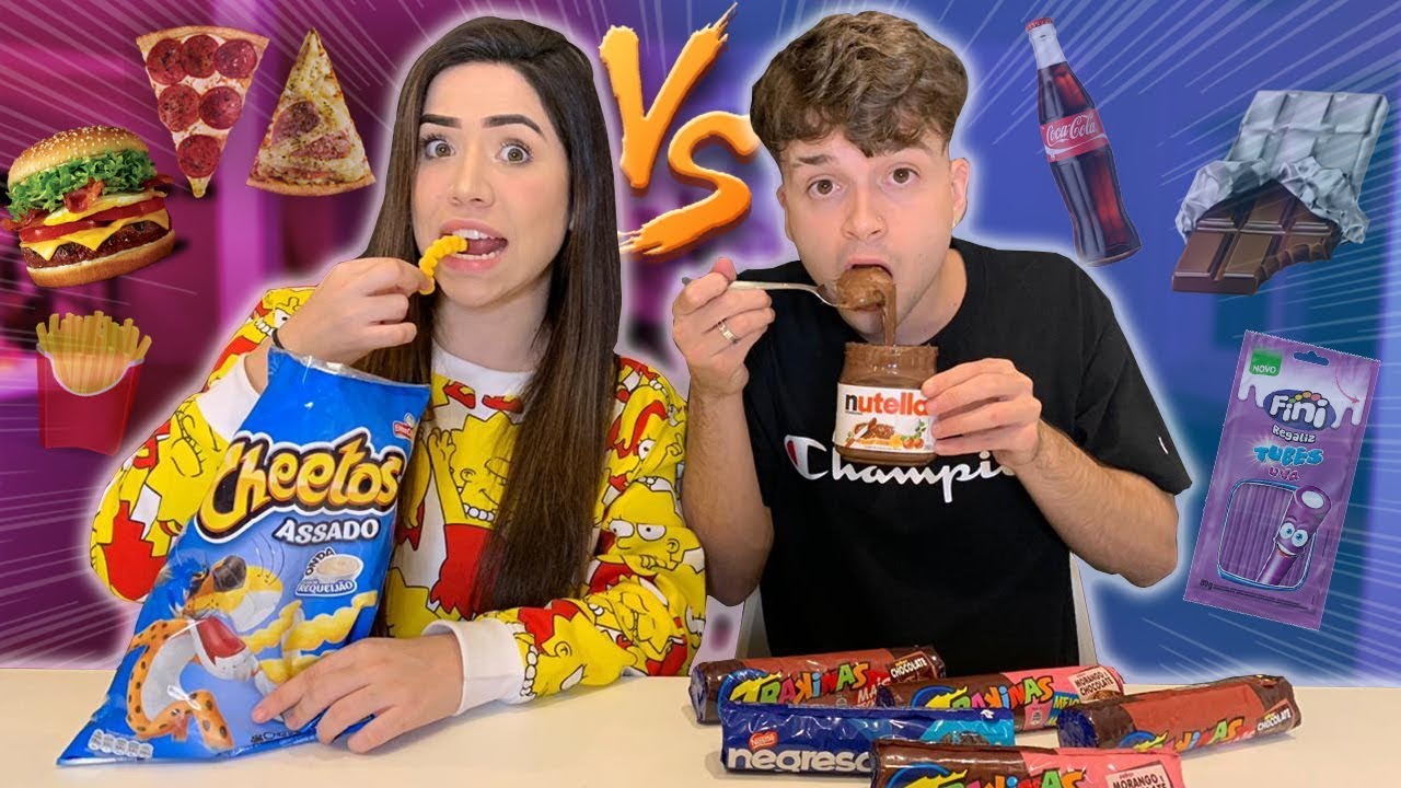24 HORAS s&oacute; COMENDO COMIDA SALGADA vs DOCE (ft. Maria Venture)