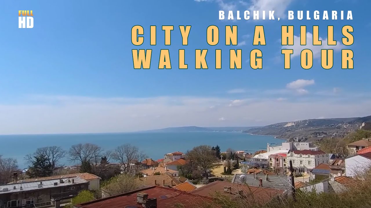 City walk workout. Balchik - staits, stairs... and narrow streets. Treadmill scenery - Nature Walk