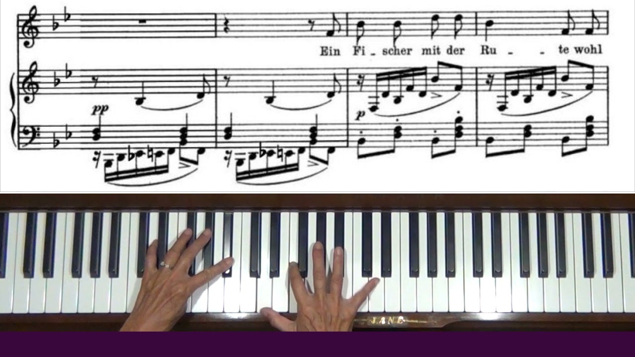 Schubert Die Forelle (The Trout) Piano Accompaniment in B-flat Major Tutorial