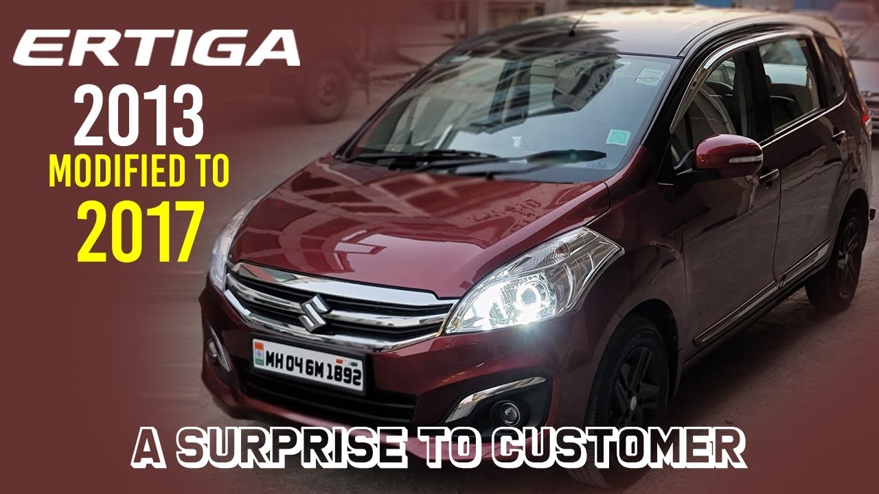 ERTIGA 2012 MODIFIED TO 2017 IN OPULENT RED &  BLACK...!!! A SURPRISE TO CLIENT