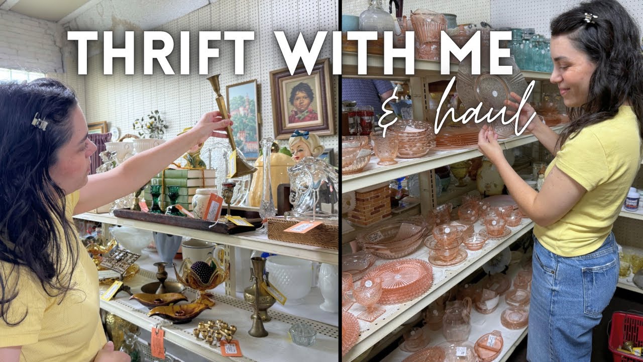 THRIFT WITH ME at the largest antique mall in the state✨thrift shopping & haul