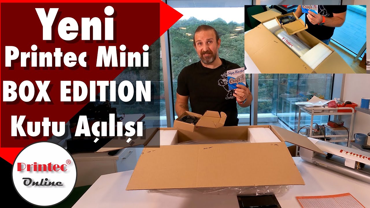 Yeni Printec Mini BOX EDITION kesici plotter kutu a&ccedil;ılımı (unboxing)