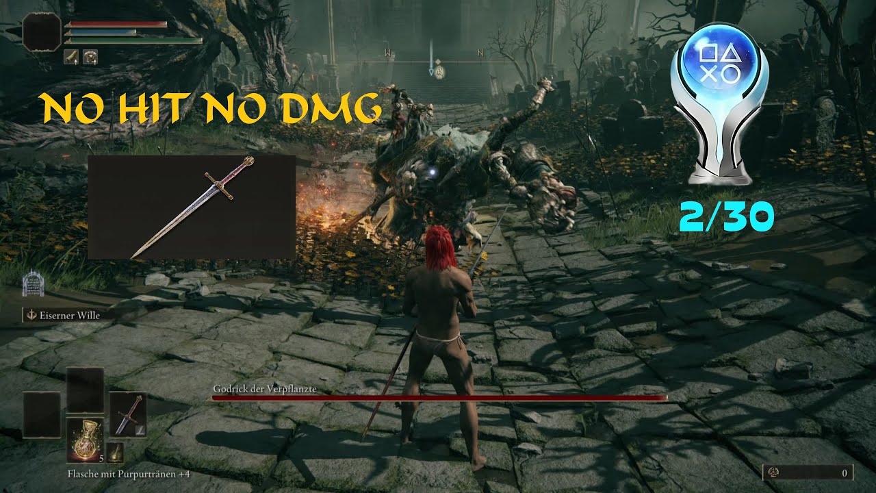 Elden Ring No Hit No Damage Godrick (Solo Melee Low Level) Platinum 2/30