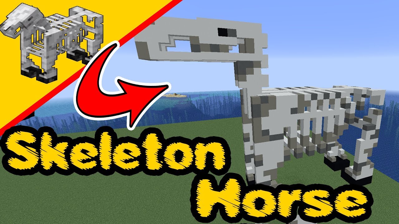 Minecraft skeleton Horse -  Statue Build - Skeleton Horse, PS4, XBox, PC, Pocket Edition, Switch