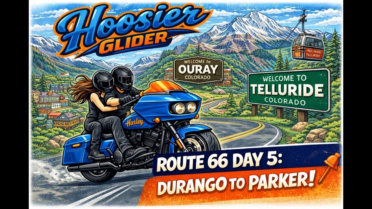 Route 66 Day 5 Motorcycle Ride | Durango Colorado to Parker Colorado | Hoosier Glider