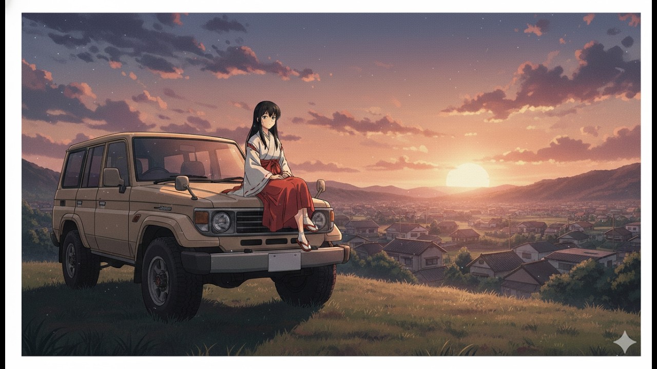 3 Hour Japanese Lo-fi ⛩️ Relaxing Beats to Study / Chill / Sleep | 巫女×ランクル70 作業用BGM