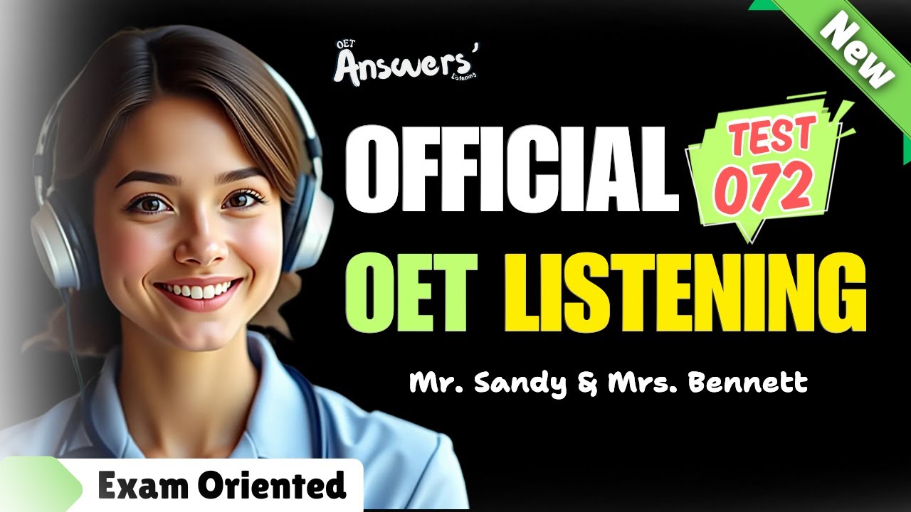 OET Listening Sample for Nurses and Doctors | 05-12-2024 #oet #oetexam #oetnursing #oetlisteningtest