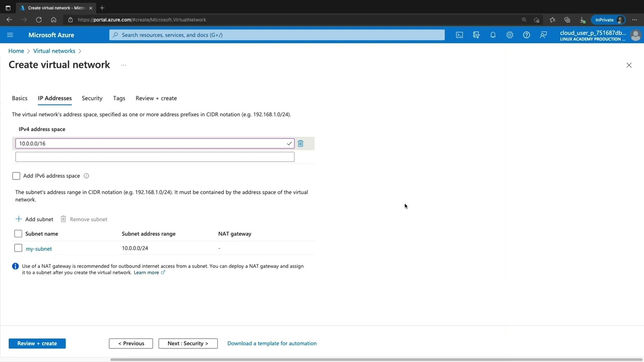 Demo  Create a Virtual Network and Subnets   A Cloud Guru