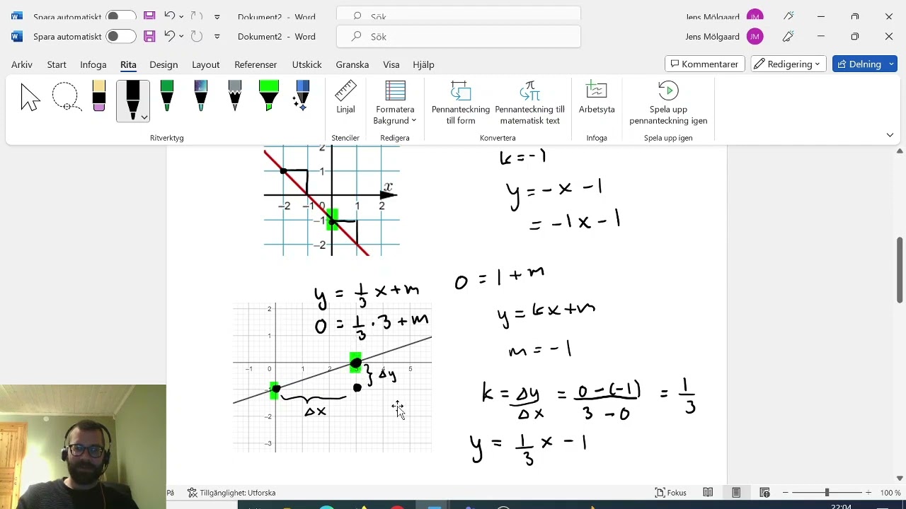 Från graf till ekvation matematik 1c