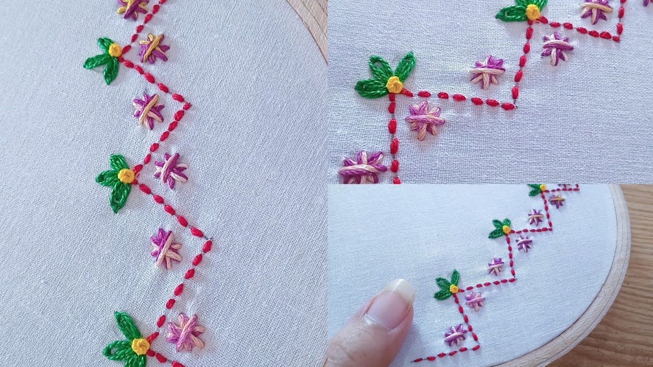 Attractive Beautiful Hand Embroidery Border Line Desgin ❤️ Hand work Embro 
