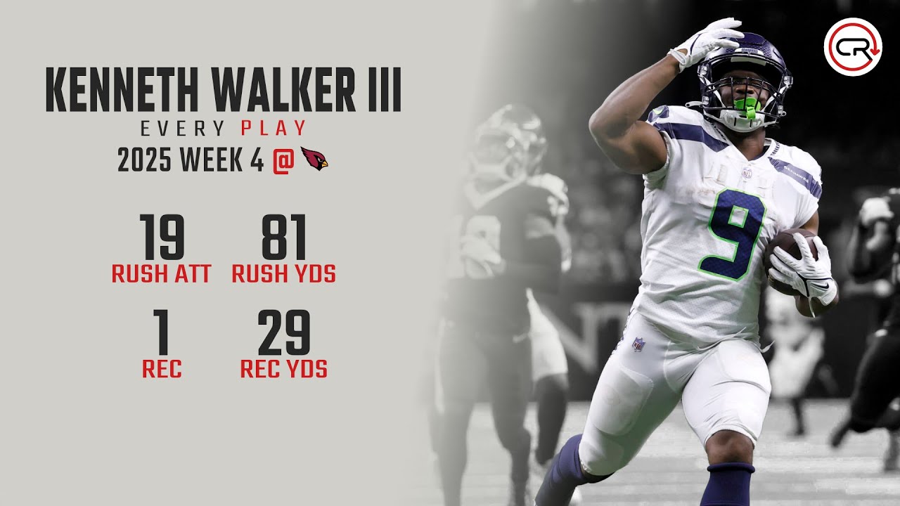 Kenneth Walker III Week 4 Highlights | Every Run, Target, and Catch vs Cardinals