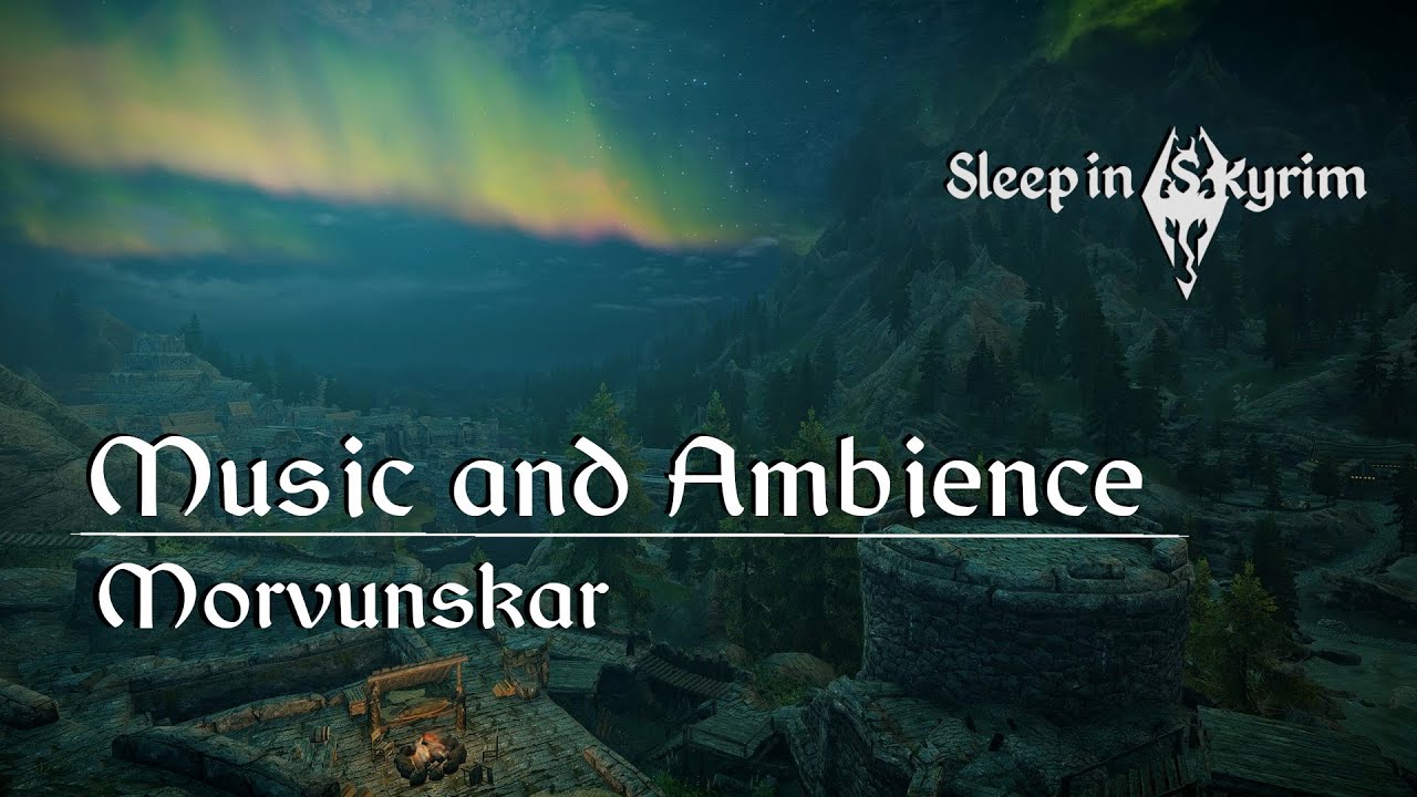 Skyrim Music & Ambience | Night | 9hrs | Wind