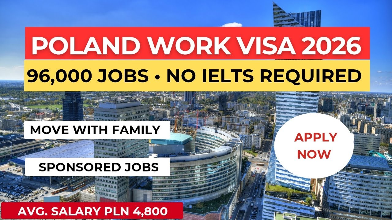 Visa de travail pour la Pologne 2026&nbsp;: Emplois tr&egrave;s demand&eacute;s sans IELTS