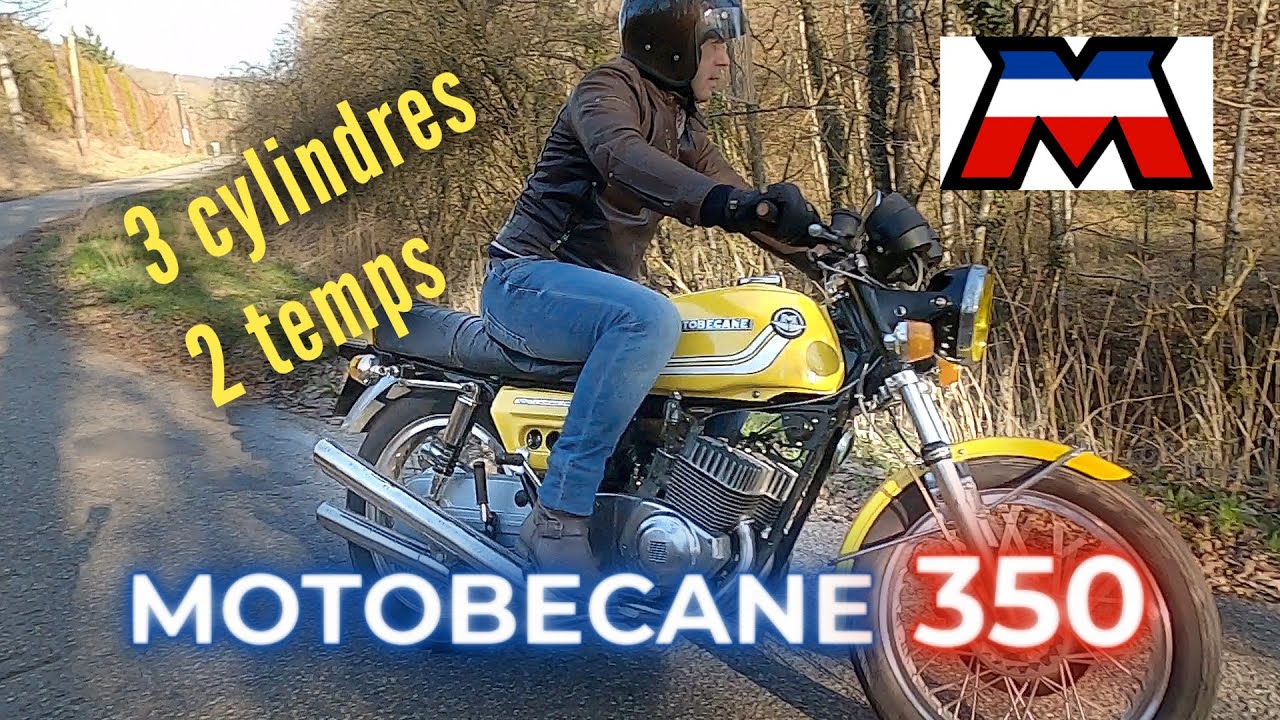 la MOTOBECANE 350 de Julien sur la route. Une moto française des années 70 a repris la route !