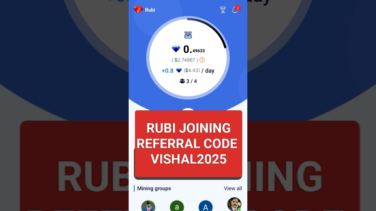 RUBI NETWORK, RUBI REFERRAL CODE TO JOIN, #rubinetwork ,#REFFRALCODE