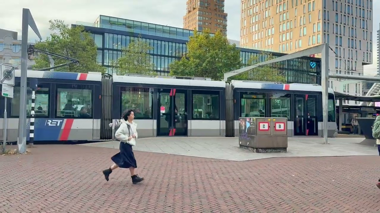 路面電車從其下方穿城而過