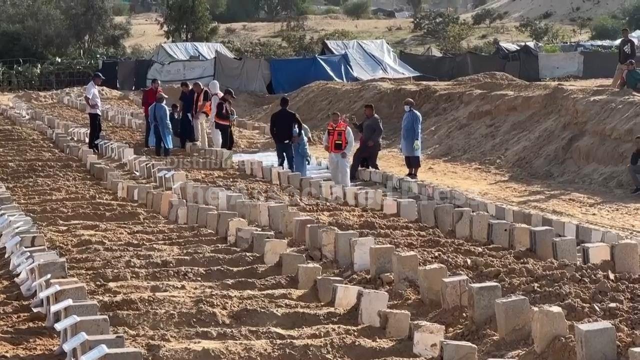 Bodies of 14 Palestinians handed over by Israel as part of ceasefire deal buried in central Gaza