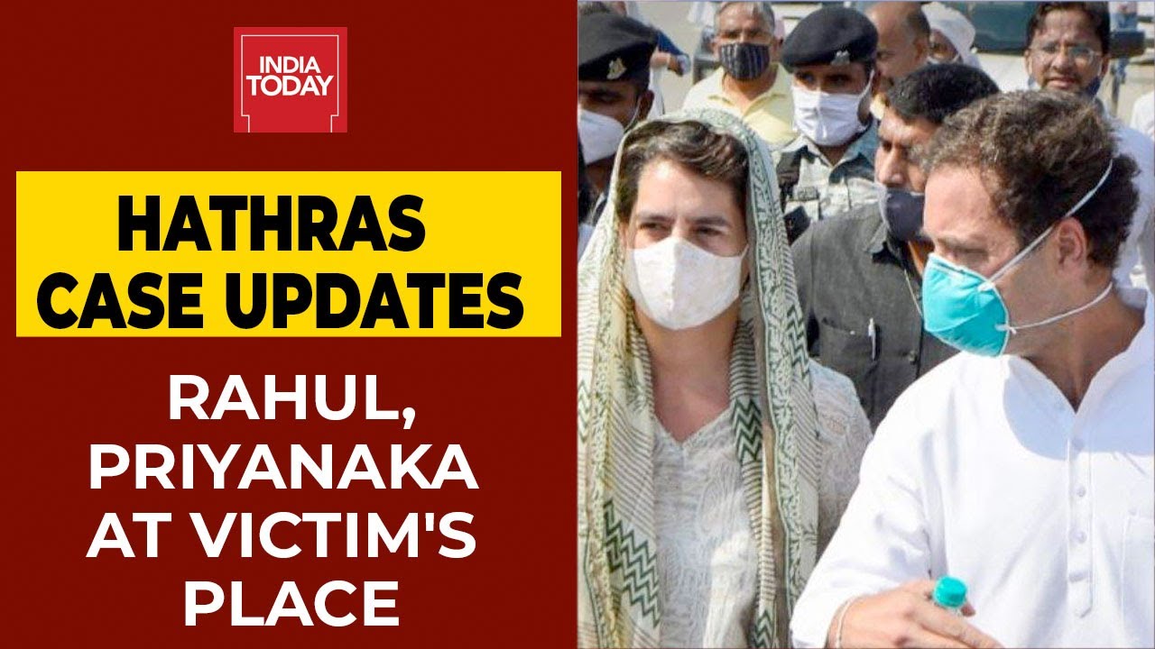 Hathras Case Updates| Rahul Gandhi, Priyanka Vadra And 3 Congress Netas Reaches Victim's Home