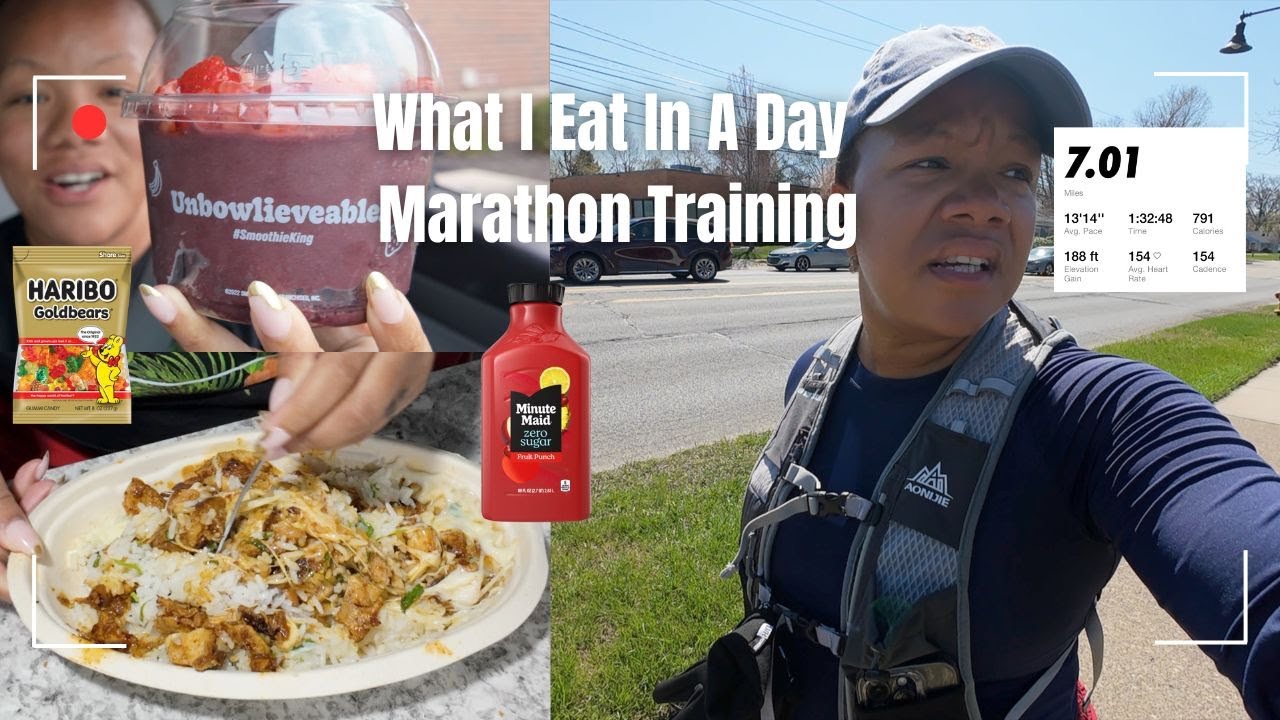 WHAT I EAT IN A DAY | Long Run Day (7 Miles), Half Marathon Training, Chipotle Order