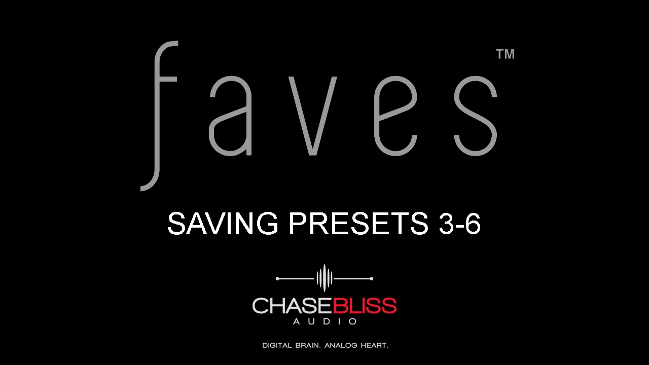 Saving Presets 3-6