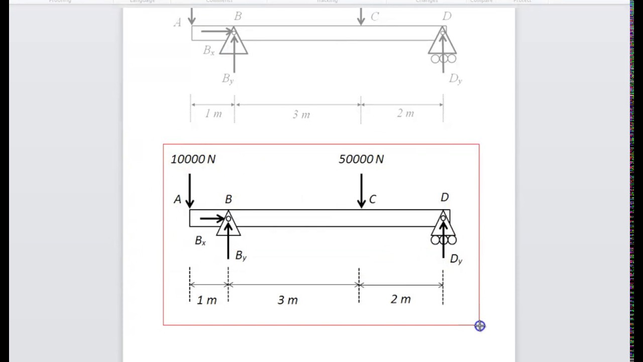 Mechanics Statics Free body Diagram in Word #2 Principle of Moments